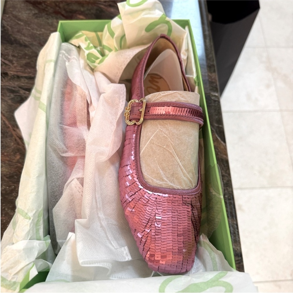 Sam Edelman Pink Sequin Flats